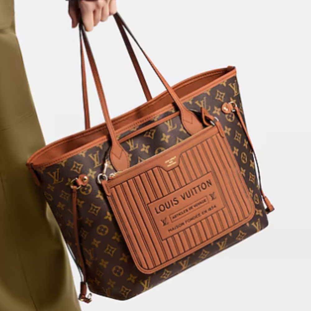 ⚜️LOUIS VUITTON⚜️Tan Reversible Neverfull Inside Out MM Tote - Brand new! ✨